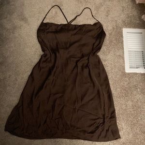 H&M small dark brown slip dress
